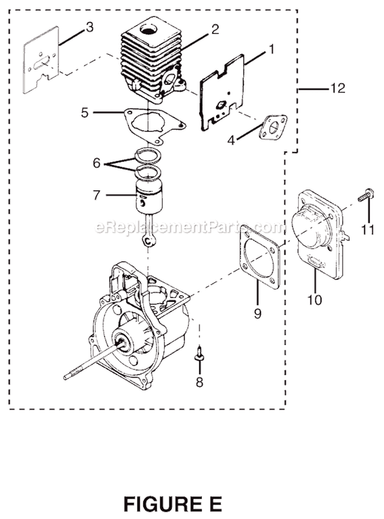 Page E Diagram and Parts List for RY70107A  Ryobi Trimmer