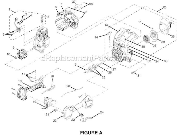 Page A Diagram and Parts List for RY70111  Ryobi Trimmer