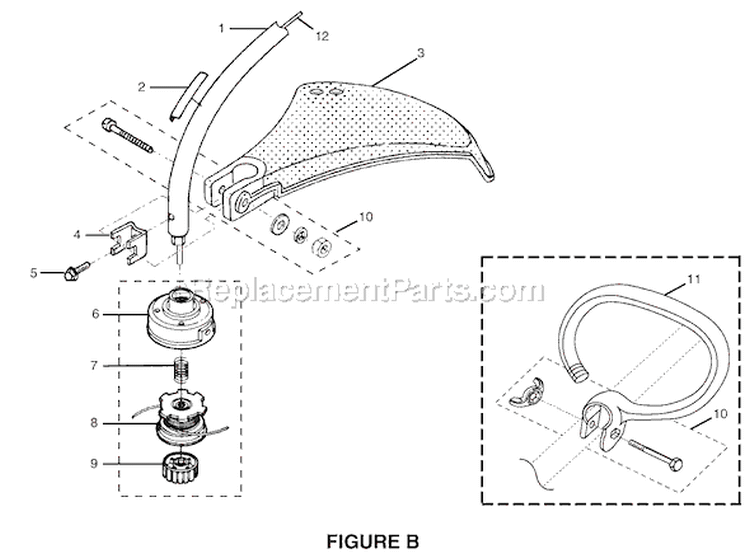 Page B Diagram and Parts List for RY70111  Ryobi Trimmer