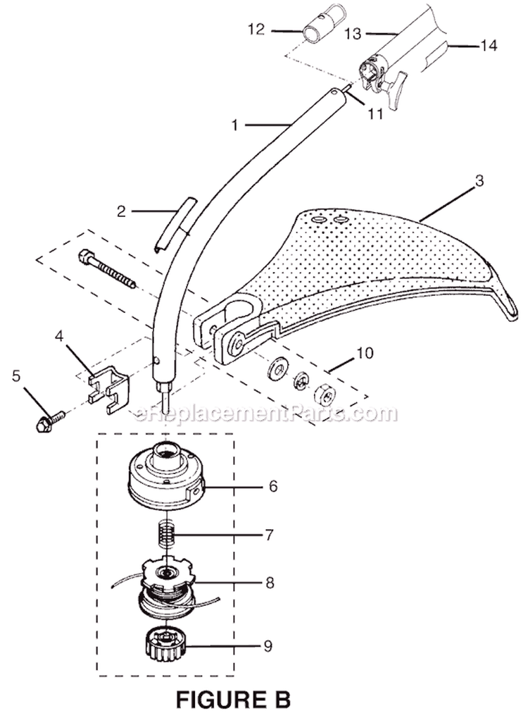 Page B Diagram and Parts List for RY70113  Ryobi Trimmer
