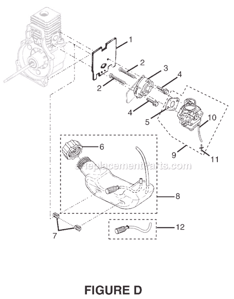 Page D Diagram and Parts List for RY70113  Ryobi Trimmer