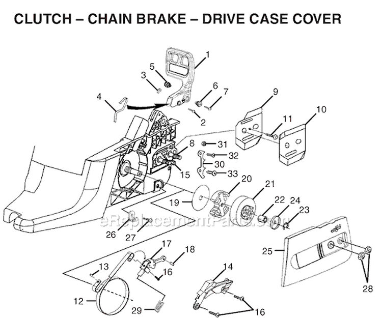 Page B Diagram and Parts List for RY74007D  Ryobi Chainsaw