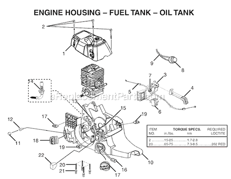 Page C Diagram and Parts List for RY74007D  Ryobi Chainsaw