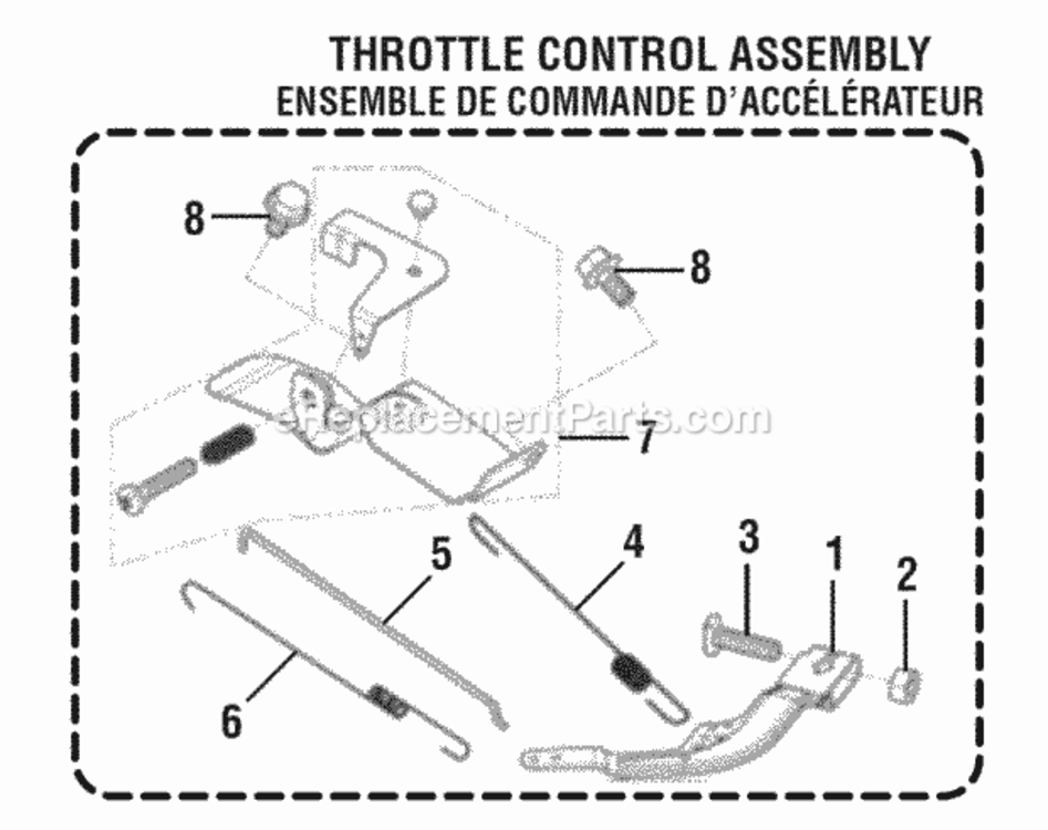 Throttle_Control_Assembly Diagram and Parts List for RY9C3501  Ryobi Generator