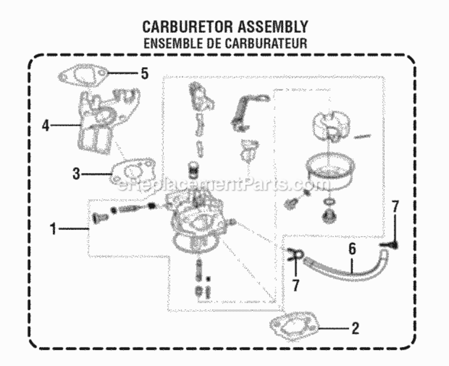 Carburetor_Assembly Diagram and Parts List for RY9C3501  Ryobi Generator
