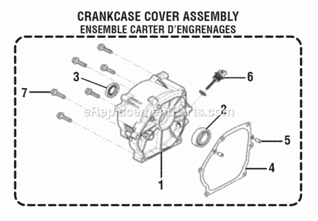 Crankcase_Cover_Assembly Diagram and Parts List for RY9C3501  Ryobi Generator