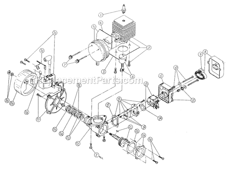 Page A Diagram and Parts List for 200 Ryan  604055751-812076750 Ryobi Leaf Blower / Vacuum