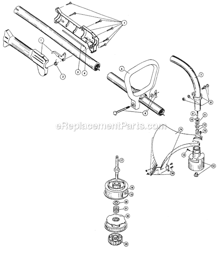 Page B Diagram and Parts List for 264-3 Ryan  009147701-012003060 Ryobi Trimmer