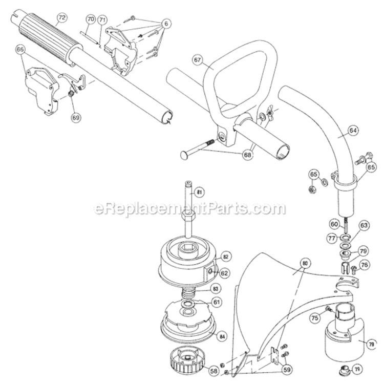Page B Diagram and Parts List for RYAN 709017001-809011001 Ryobi Trimmer