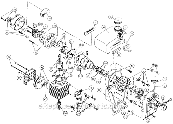 Page A Diagram and Parts List for RYAN264 809003001-909004826 Ryobi Trimmer