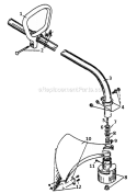 Shaft Assembly Diagram and Parts List for 105R 512000001-707000000 Ryobi Trimmer