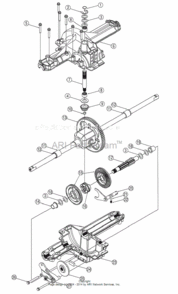 Transmission Assembly Diagram and Parts List for 13A3665G000 2003 Ryobi Lawn Mower