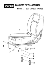 Figure L - Seat And Seat Springs Diagram and Parts List for RY 48ZTR75 (Rev 03)(099749015)(2021-04) Ryobi Lawn Tractor