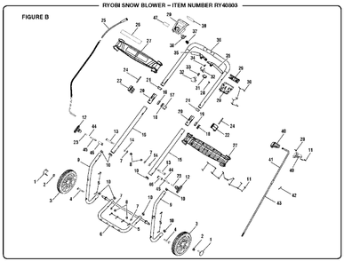 Part Location Diagram of 311340002 Ryobi Upper Handle Assembly