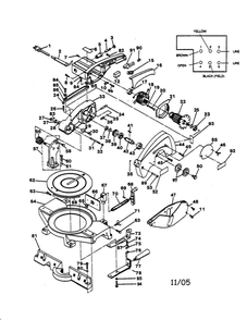 Super Miter Saw Diagram and Parts List for TS-254II  Ryobi Miter Saw