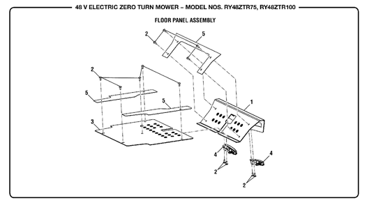 Figure J Diagram and Parts List for RY 48ZTR75 (Rev 01)(099749015)(2019-05) Ryobi Lawn Tractor