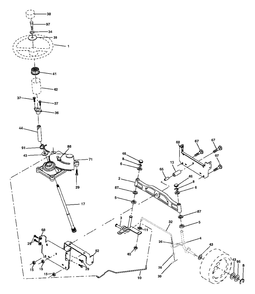 Steering Assembly Diagram and Parts List for HDK 19H42 (960160004-01)(2005) Ryobi Lawn Tractor
