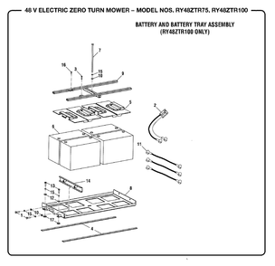Figure O Diagram and Parts List for RY 48ZTR100 (Rev 01)(099749016)(2019-05) Ryobi Lawn Tractor