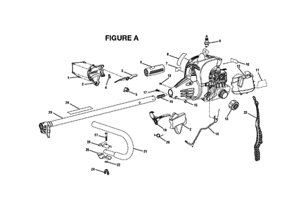 Fig-0 Diagram and Parts List for RY28061  Ryobi Brush Cutter