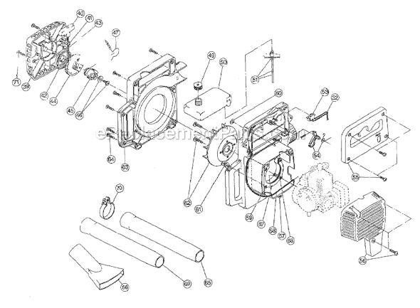 Page B Diagram and Parts List for IDC200-1 909018527-009120700 Ryobi Leaf Blower / Vacuum
