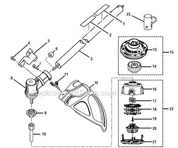 Lower Shaft Assembly Diagram and Parts List for RY34440S430  Ryobi Trimmer