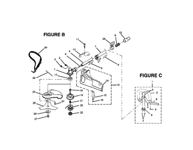 Fig-1 Diagram and Parts List for UT70007  Ryobi Trimmer