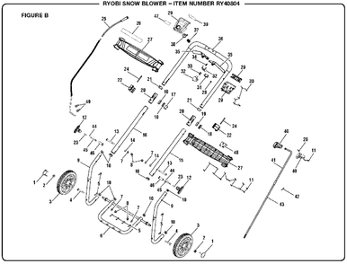 Figure B Diagram and Parts List for RY 40804 (Rev 02)(107700011)(2018-03) Ryobi Leaf Blower / Vacuum