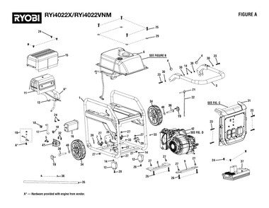 Figure A Diagram and Parts List for RY I4022 X (Rev 02)(099930627)(2022-02) Ryobi Generator