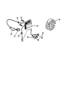 Flywheel Magneto System Diagram and Parts List for ER-382K  Ryobi Hammer Drill