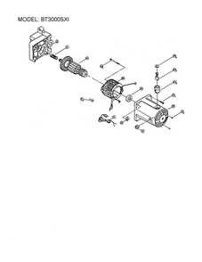 Motor Assembly Diagram and Parts List for BT3000SXI  Ryobi Table Saw
