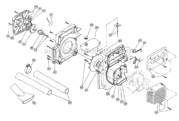 Page B Diagram and Parts List for IDC200-2 009120701 Ryobi Leaf Blower / Vacuum