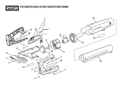 Part Location Diagram of 940705307 Homelite LOGO LABEL, RYOBI