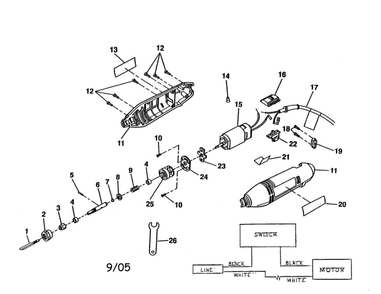 Detail Carver Diagram and Parts List for DC500  Ryobi Table Saw Accessories