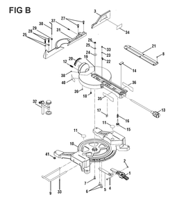 Fig-2 Diagram and Parts List for P3650B  Ryobi Saw