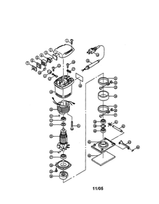 Sander Diagram and Parts List for S-500A  Ryobi Sander