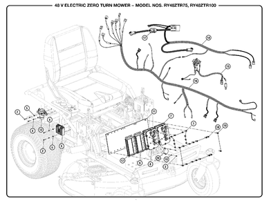 Figure P Diagram and Parts List for RY 48ZTR75 (Rev 01)(099749015)(2019-05) Ryobi Lawn Tractor