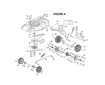 Fig-1 Diagram and Parts List for RY14110A  Ryobi Lawn Mower