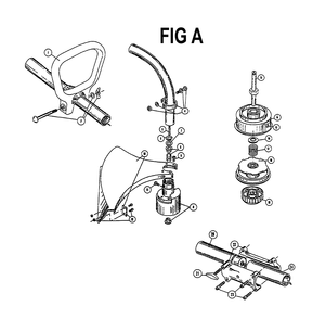 Fig-1 Diagram and Parts List for IDC120 912089001-211011805 Ryobi Trimmer