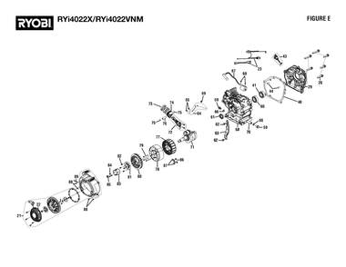 Figure E Diagram and Parts List for RY I4022 X (Rev 02)(099930627)(2022-02) Ryobi Generator