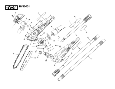 Part Location Diagram of 316998001 Homelite Upper Pole Assembly