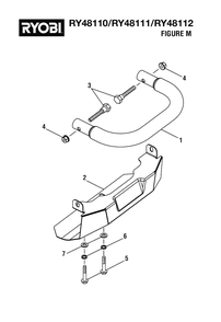 Figure M - Front Bumber And Skid Assembly Diagram and Parts List for RY 48110 (Rev 05)(099749001)(2021-05) Ryobi Lawn Tractor