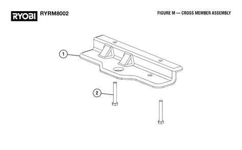Figure M - Cross Member Assembly Diagram and Parts List for RY RM8002 (Rev 01)(099262002)(2022-08) Ryobi Lawn Tractor