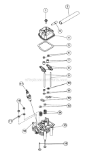 Valves and Head Assembly Diagram and Parts List for 975R 611000001 Ryobi Trimmer