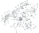Intake, Ignition and Exhaust Diagram and Parts List for 975R 611000001 Ryobi Trimmer
