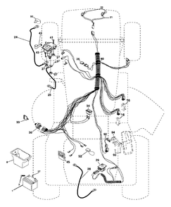 Electrical Diagram and Parts List for HDK 19H42 (960160004-00)(2005) Ryobi Lawn Tractor