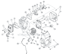 Intake, Ignition and Exhaust Diagram and Parts List for 990R 611000001 Ryobi Trimmer