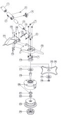 Lower Shaft Assembly Diagram and Parts List for 990R 611000001 Ryobi Trimmer