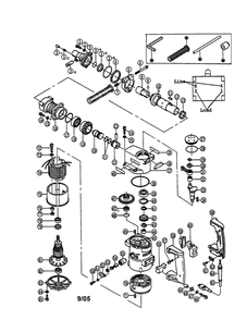 Rotary Hammer Diagram and Parts List for ED-382P  Ryobi Hammer Drill
