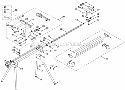 Page A Diagram and Parts List for A18MS01  Ryobi Miter Saw
