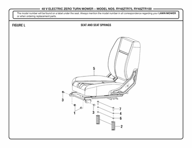 Figure L Diagram and Parts List for RY 48ZTR100 (Rev 02)(099749016)(2019-08) Ryobi Lawn Tractor